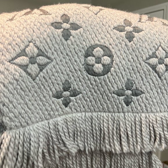 Dresses & Skirts - Authentic Louis Vuitton Scarf 92% Wool 6% silk 65” L 11” W 60” Logomania